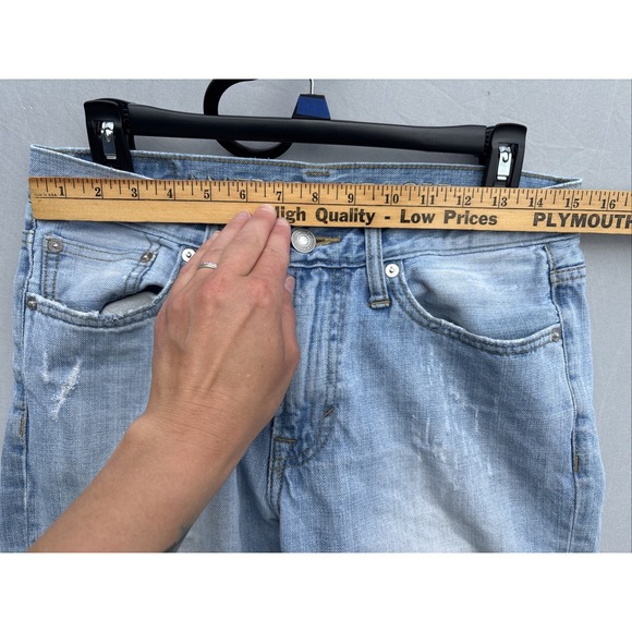 American Eagle Jeans Mens 30x32 Blue Denim Original Straight Grunge‎ Distressed - Picture 7 of 10